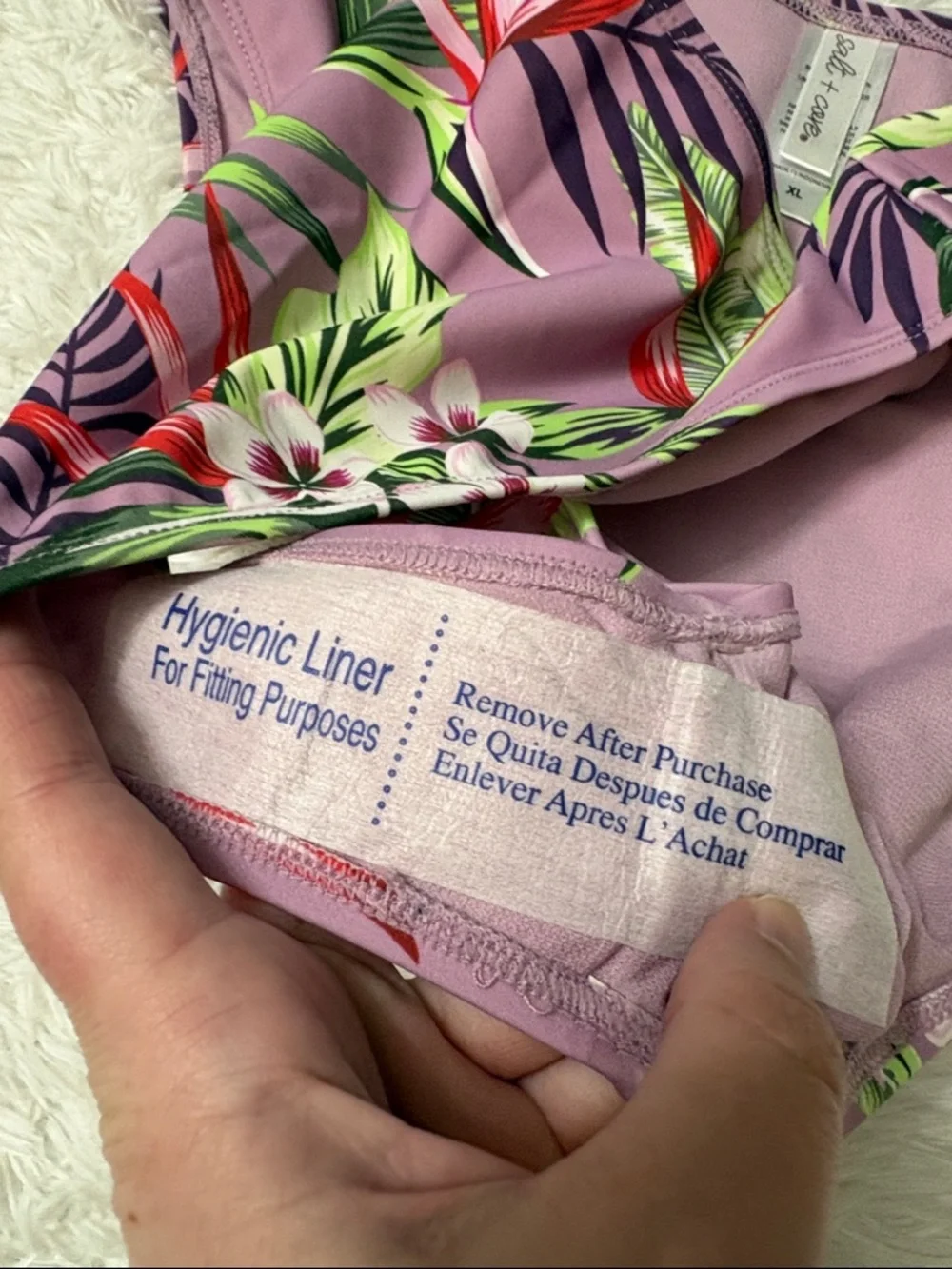 NWOT Salt & Cove Purple Floral Swim Bottoms Size XL